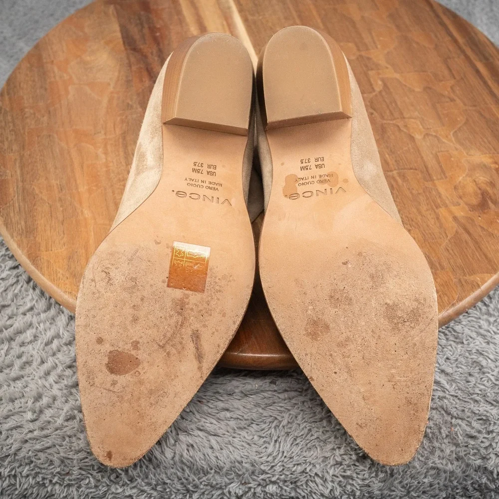 Vince Light Straw Suede‎ Leather Havana Bootie Size 7.5 M